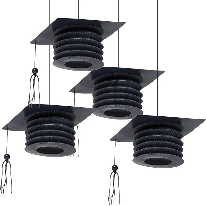Creative Converting 31113 Shaped Mortar Board Paper Lantern – 4-Count package