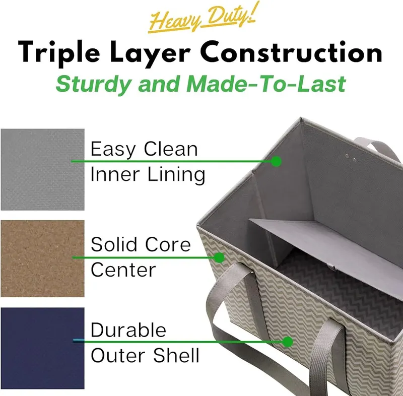 Creative Green Life Reusable Grocery Box Bags – Durable materials maintain box shape