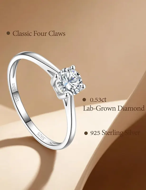 CRITI RORA 0.6 Carat Lab Grown Diamond Engagement 4-Prong – Lab Grown Diamonds Shine Like Real - Using
