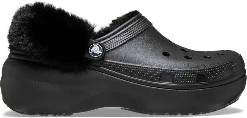 Crocs Women’s Classic Lined Platform Clogs in Black