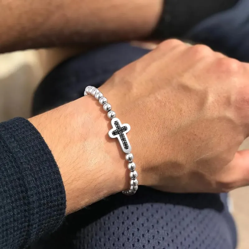 Cross Bracelets – Durable non tarnish silver stainless steel
