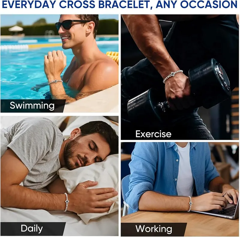 Cross Bracelets – Men religious catholic faith jewelry