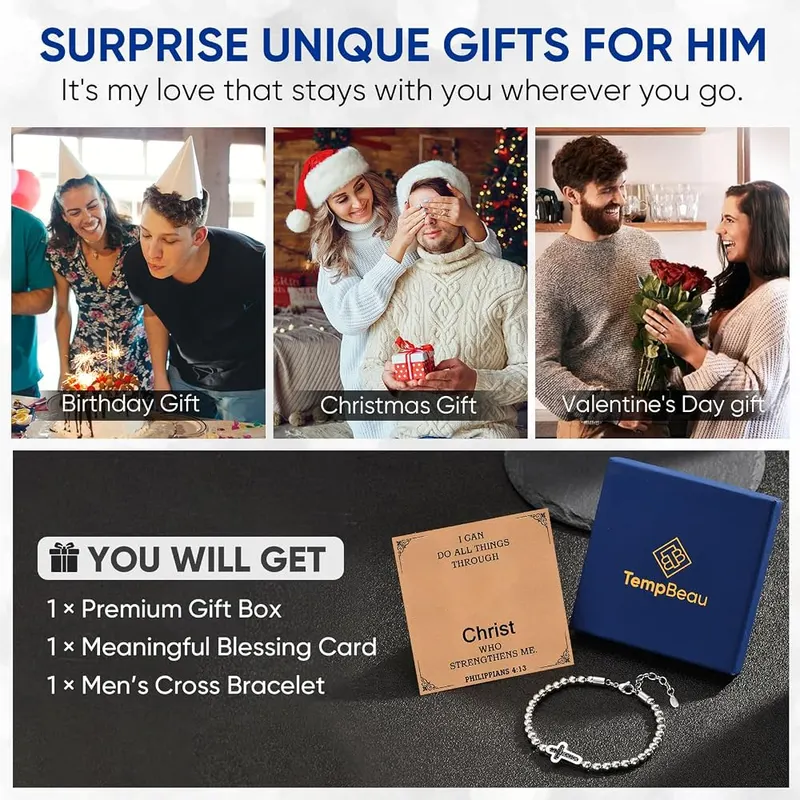 Cross Bracelets – Suitable for boyfriend dad or son