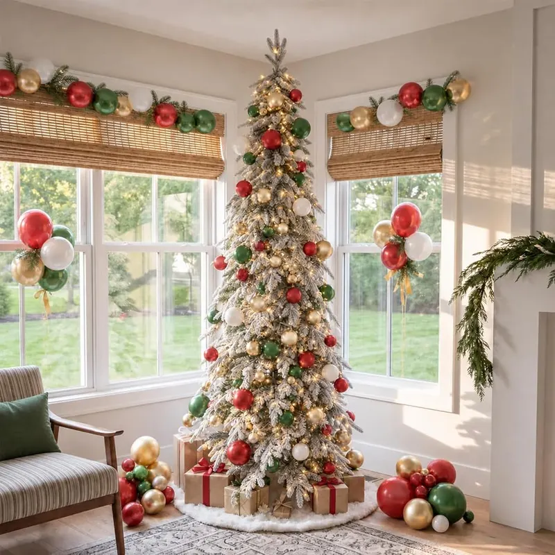 CROSSFINGERS Christmas Balloon Arch Kit – Festive gold accent balloons included