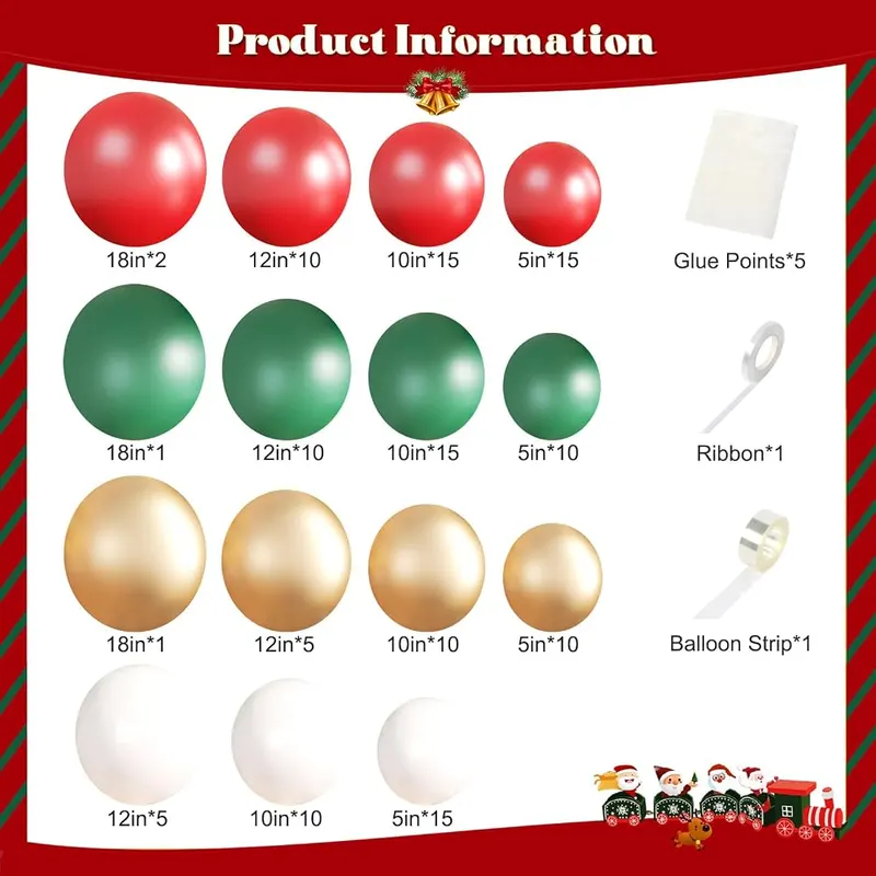 CROSSFINGERS Christmas Balloon Arch Kit – Complete Christmas arch design