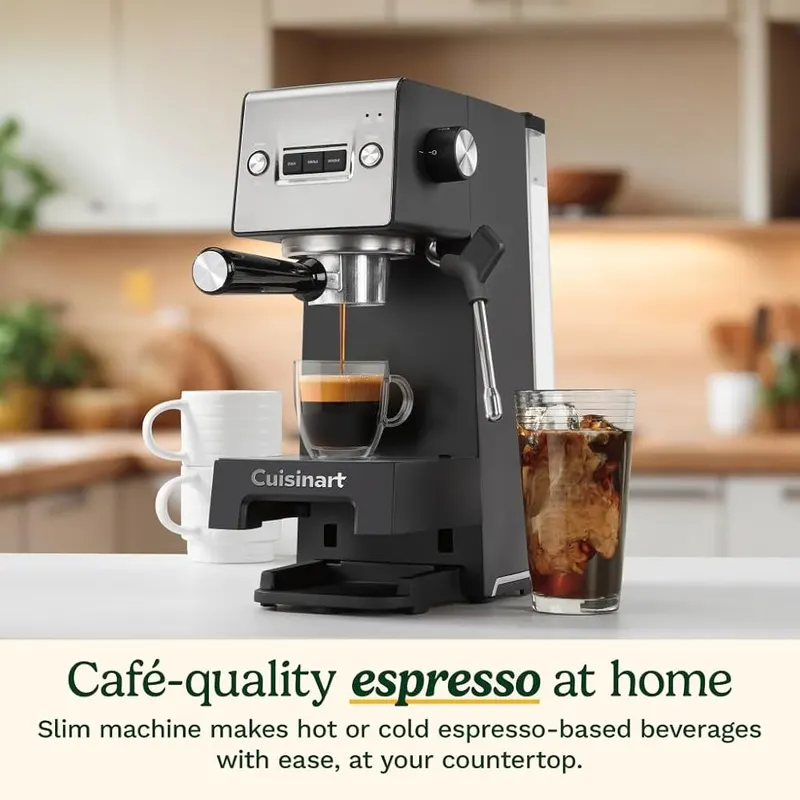 Cuisinart Espresso Bar Slim Coffee Espresso Machine – Bottomless Portafilter