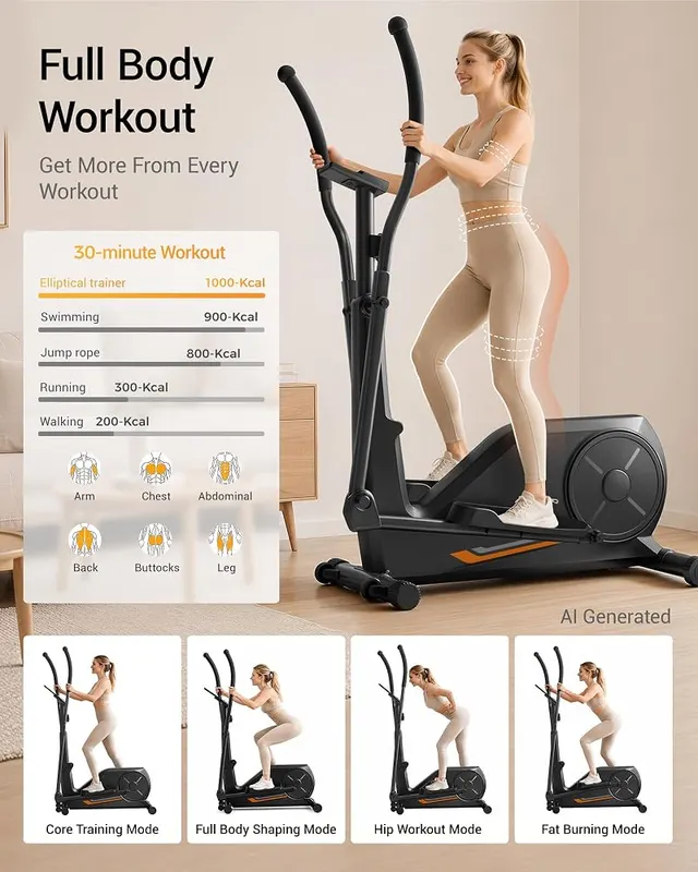 CURSOR Elliptical Exercise Machine – Hyper-quiet magnetic drive system
