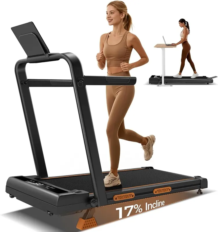 CURSOR FITNESS Walking Pad Treadmill 2.5HP in Black