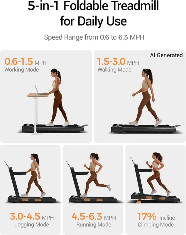 CURSOR FITNESS Walking Pad Treadmill 2.5HP – 330 lb weight capacity