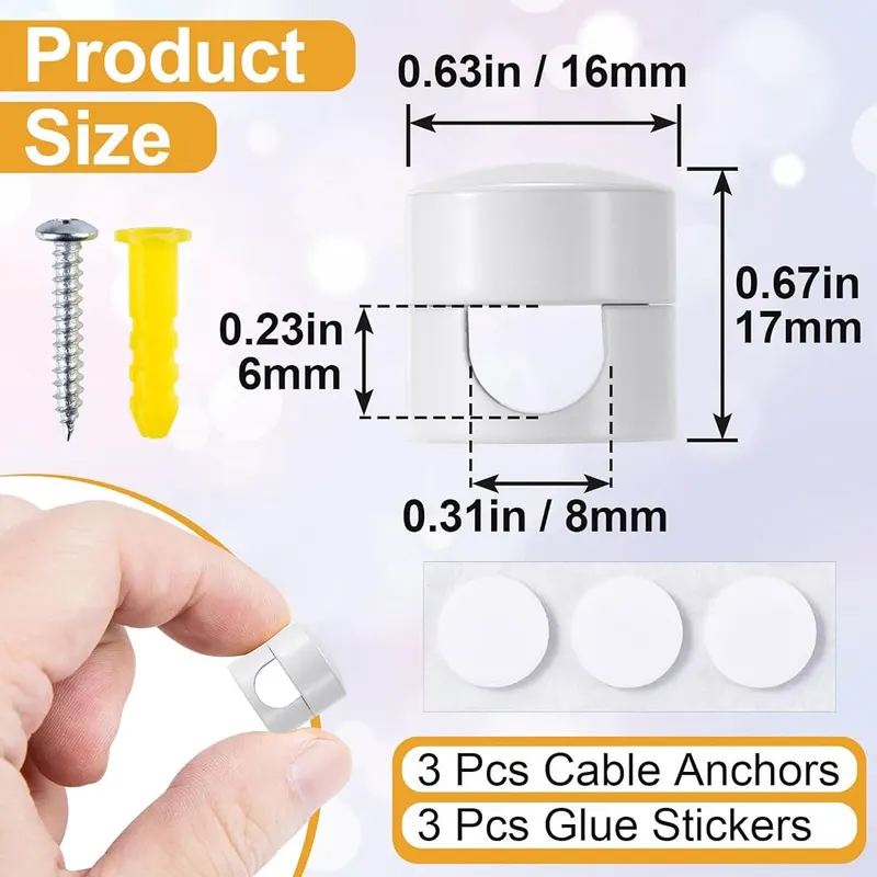 CustomyLife 3pcs Cable Anchors – Premium Aluminum Materials