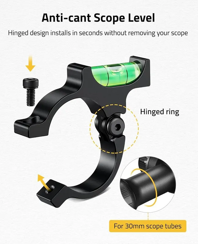 CVLIFE Scope Level – Hinged ring for easy installation