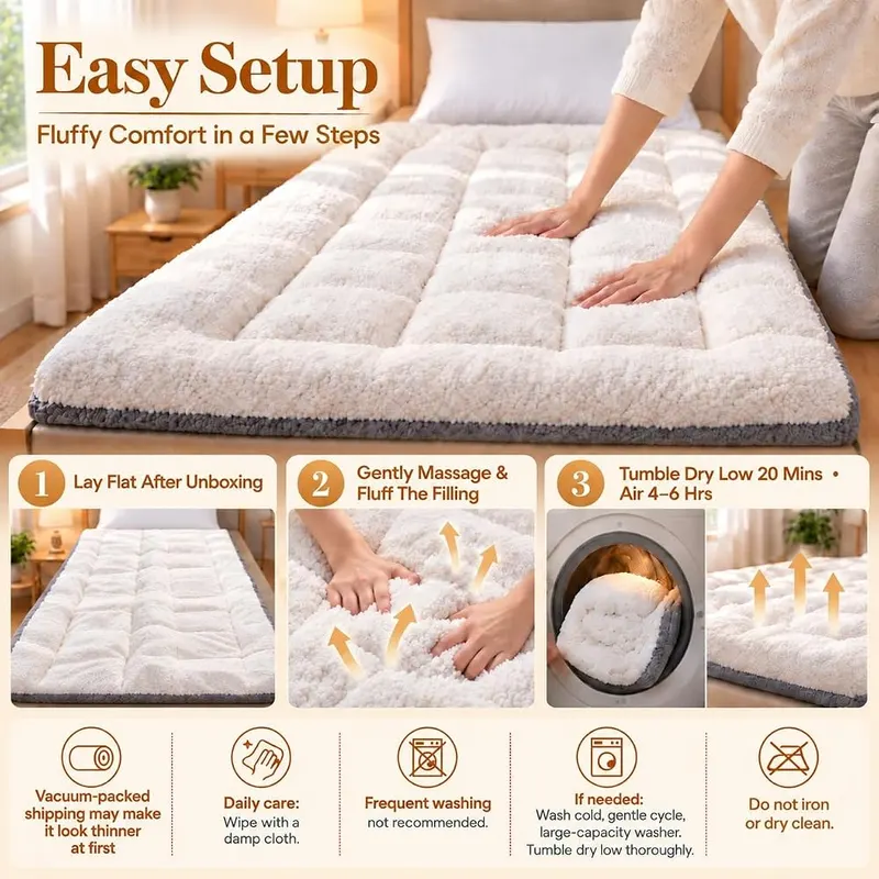 CYMULA Twin Bed Mattress Topper Soft Thick – product photo 2 of 6