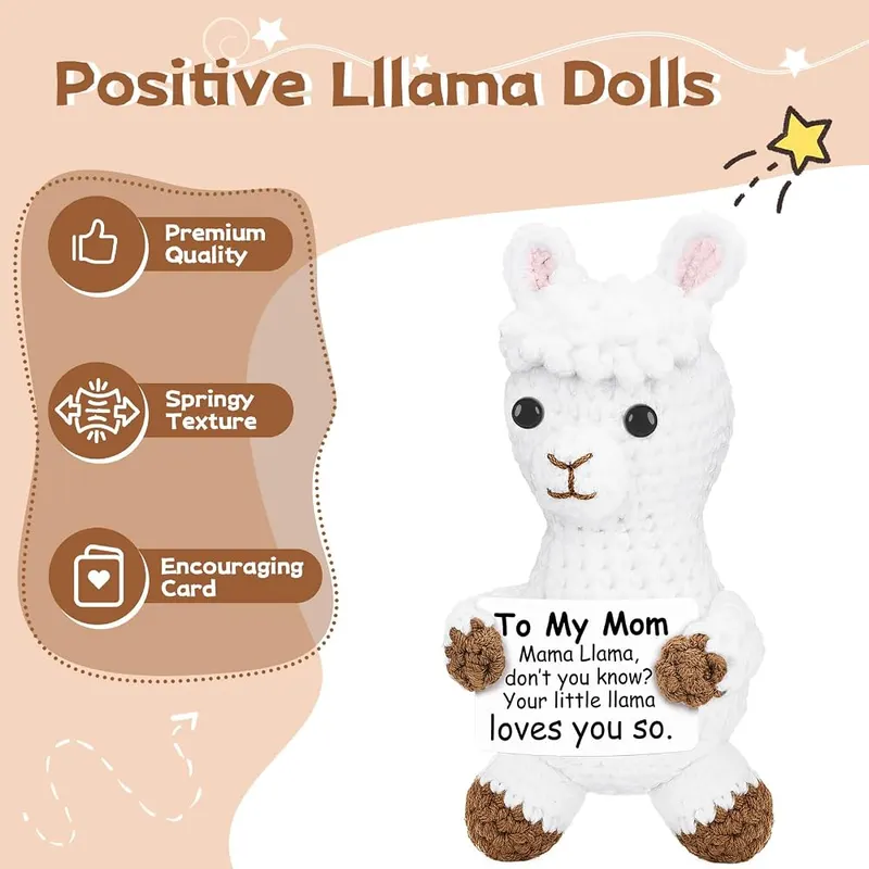 DAFURIET Cute Positive Llama Gifts – Charming Mini Decor for Home or Office