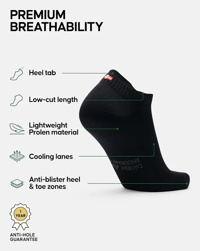 DANISH ENDURANCE Low-Cut Athletic Socks – Blister Free Running