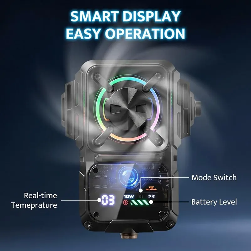 darkFlash Cell Phone Cooler – RGB Lighting for Gaming Setup