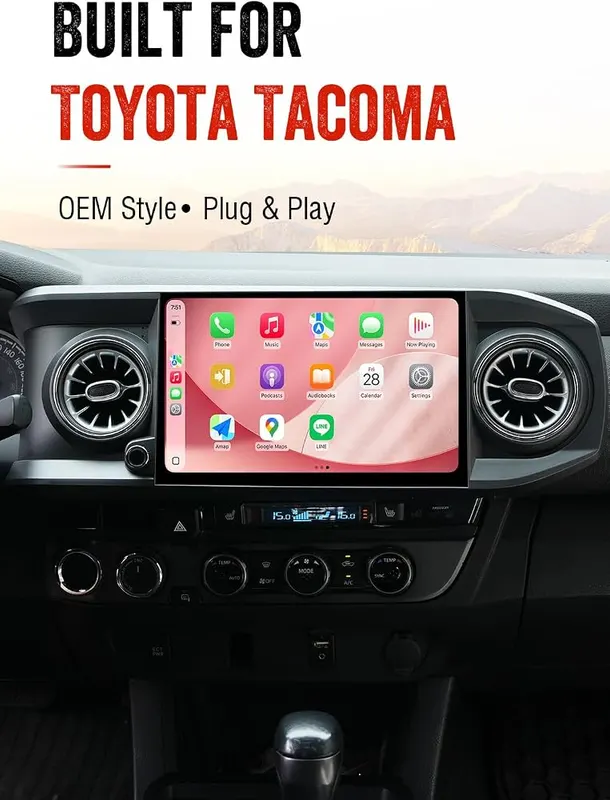 Dasaita Car Stereo 6GB+64GB – Custom fit for 2016 to 2022 Tacoma models