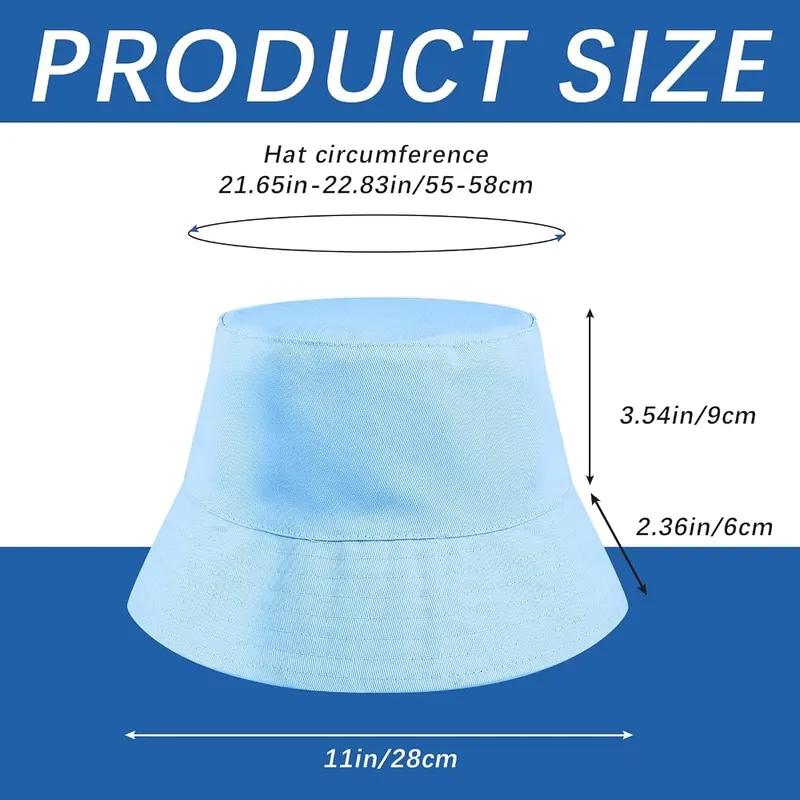 DASSNANE Bucket Hats Bulk Solid Color DIY – Package Include:3 PCS Hat, suitable for family