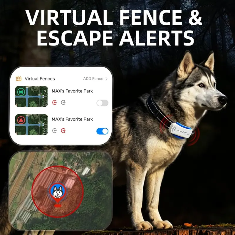DBDD GPS Dog Tracker IP67 White – Fast App Pairing & Compatibility– Scan QR‑code