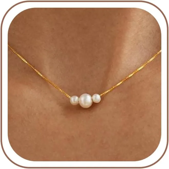 Decholly Gold Pearl Necklaces