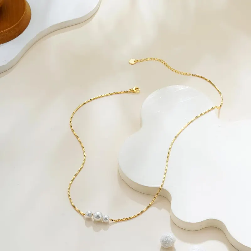 Decholly Gold Pearl Necklaces – Easy lobster clasp closure