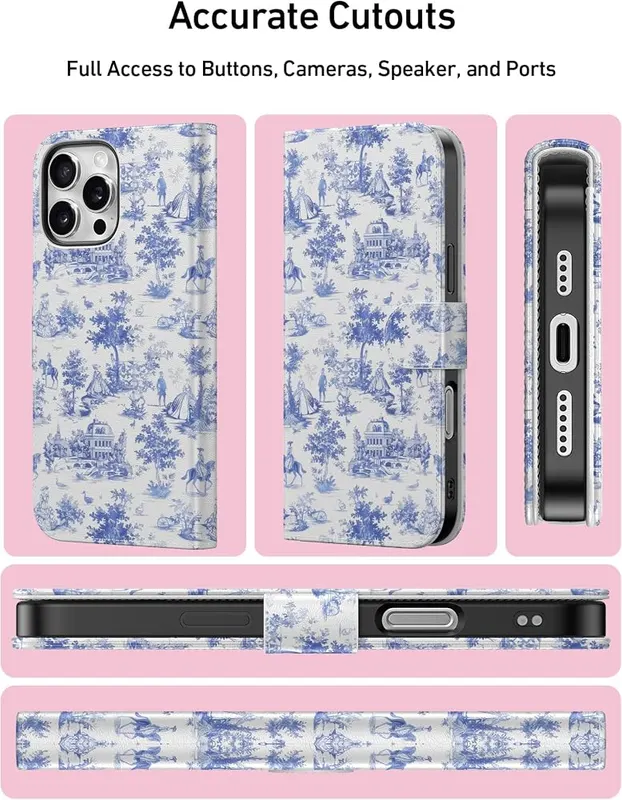 DEENAKIN for iPhone 16 Pro Wallet Case – Equipped with advanced RFID-blocking technology, this case helps