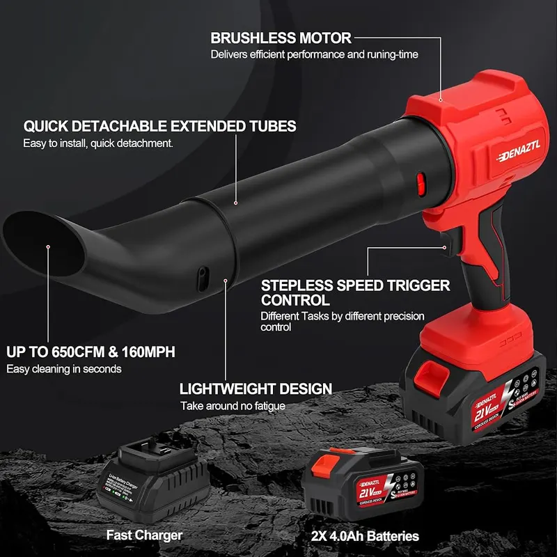 Denaztl Leaf Blower Cordless – Fast charger in the kit