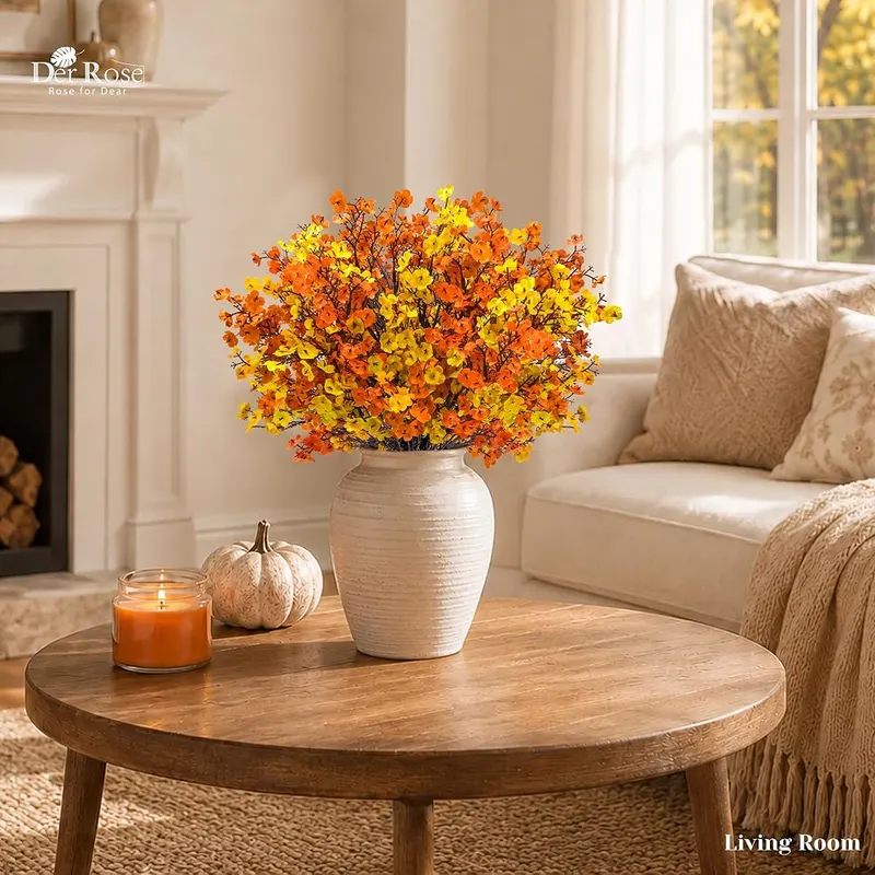 Der Rose 12 Pcs Fall Artificial Flowers Babys – Vase filler for table centerpieces