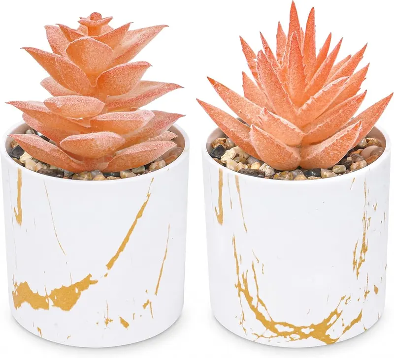 Der Rose 2 Pack Fall Fake Plants in Orange