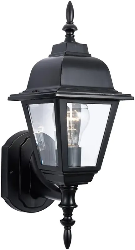 Design House Maple Street 1-Light Outdoor Wall Light in Black