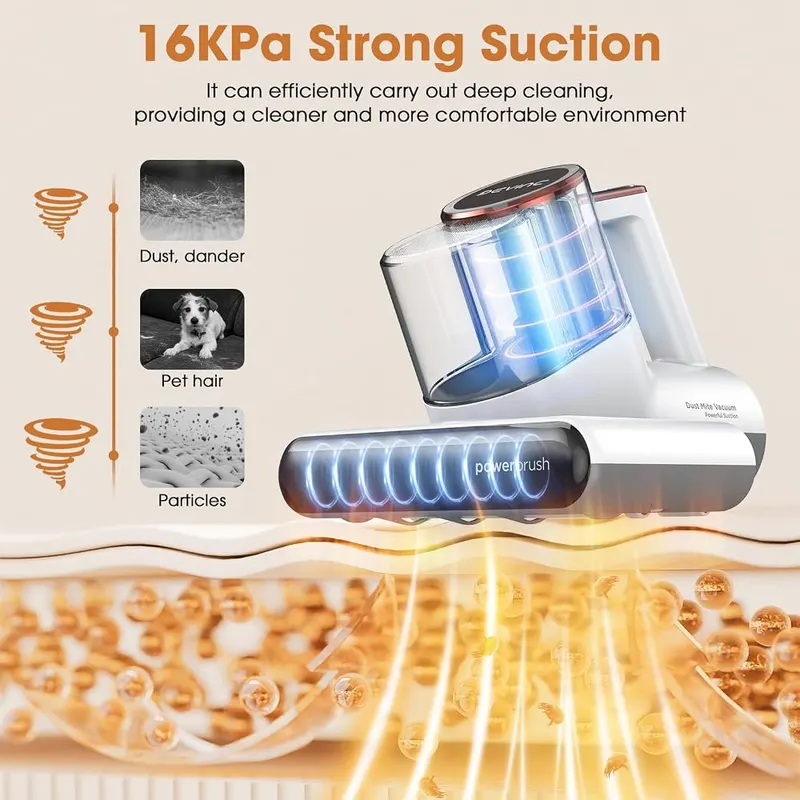 DEVINC Mattress Vacuum Cleaner – 16 KPa suction rating