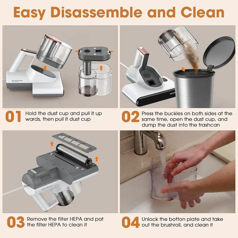 DEVINC Mattress Vacuum Cleaner – Corded handheld design