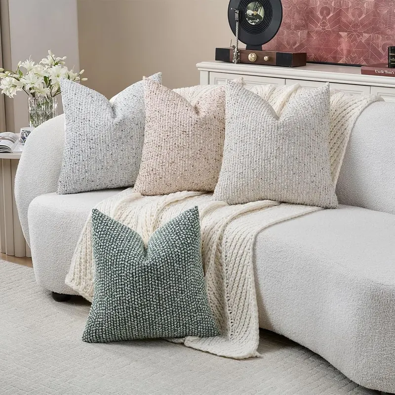 DEZENE 20×20 Beige Throw Pillow Cover Textured – Care Guide