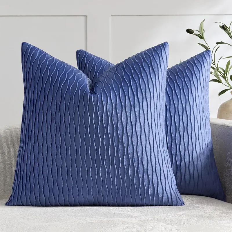 DEZENE 20×20 Blue Throw Pillow Covers
