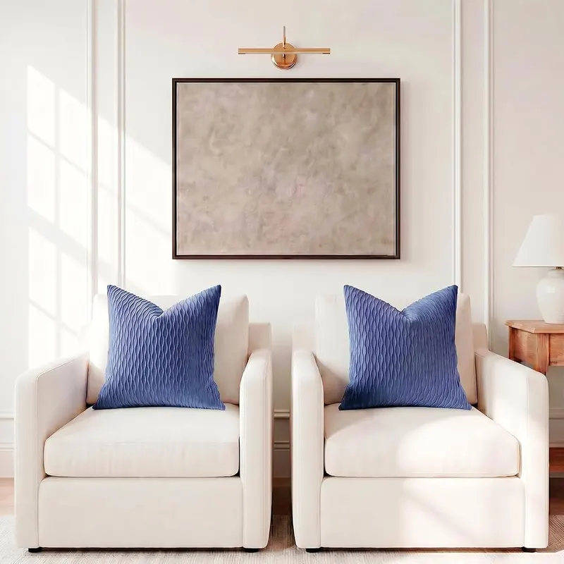 DEZENE 20×20 Blue Throw Pillow Covers – Premium Cushion Covers