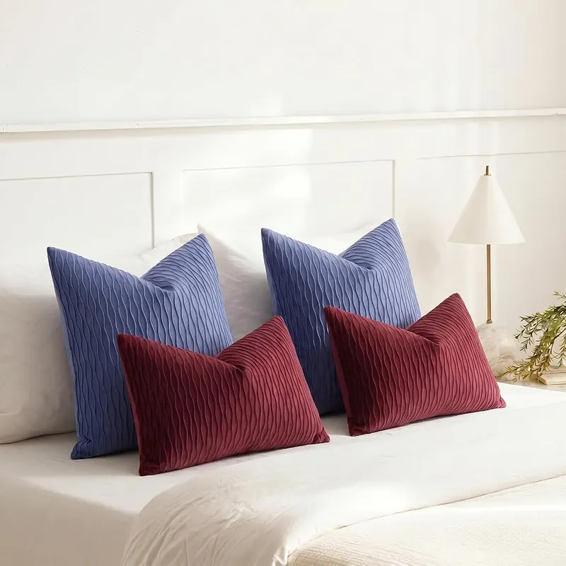 DEZENE 20×20 Blue Throw Pillow Covers – 2-Pack Throw Pillow Covers
