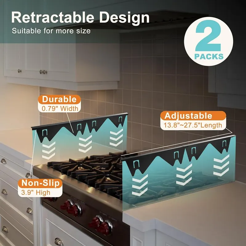 DGLOZE 2 Pack Stainless Steel Stove Gap – Adjustable & Easy to Install