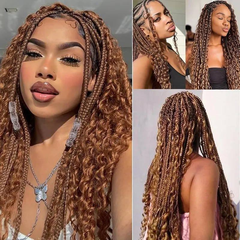 DiexrLamx Light Brown Human Braiding Hair Deep – 1.#30 Deep Hair Braiding Material