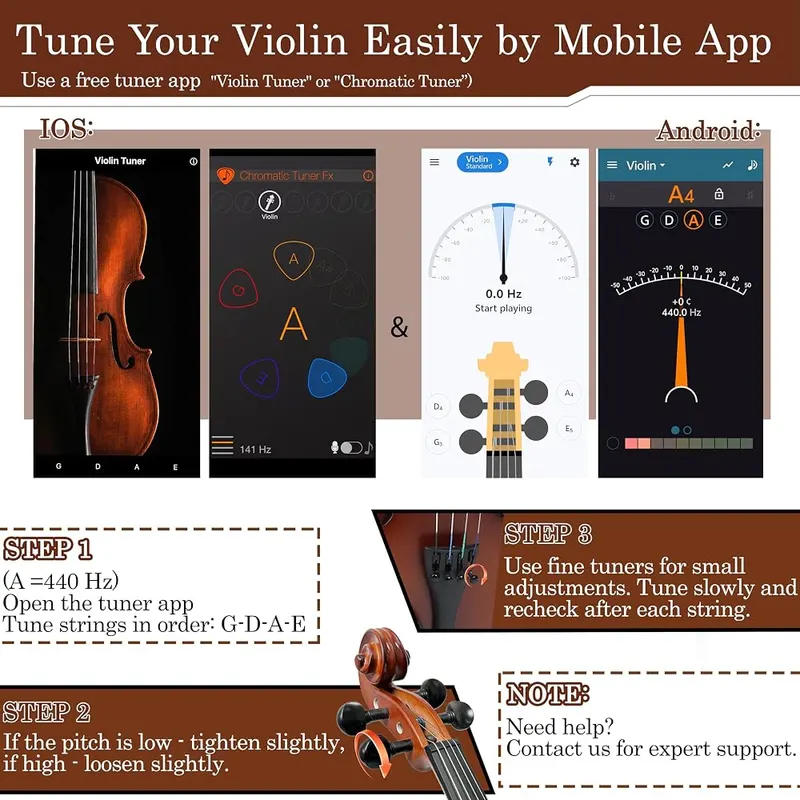 DIGERVY Violin 4/4 Full Size Kit – Comes with rosewood bow