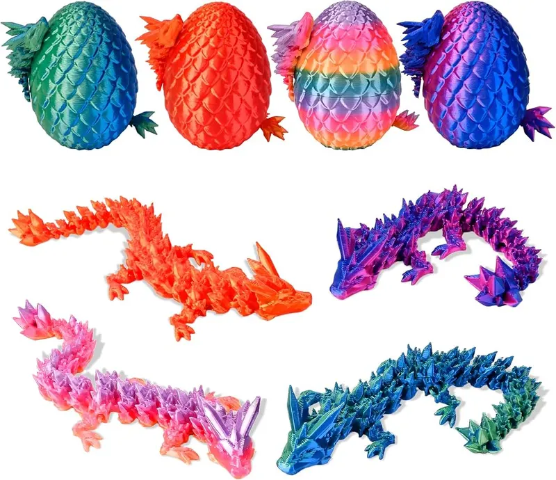 DIRMXRY 3D Printed Animals Dragon Toys Eggs
