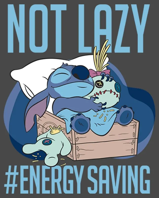Disney Men’s Lilo & Stitch Not Lazy – Item runs small