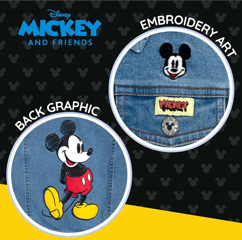 Disney Mickey Mouse Little Boys Denim Jacket – Comfortable and fun youth outerwear with cute