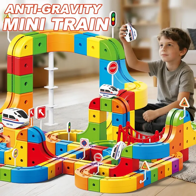 DIYBee Electric Train Track Set STEM Toy – Electric train track building set