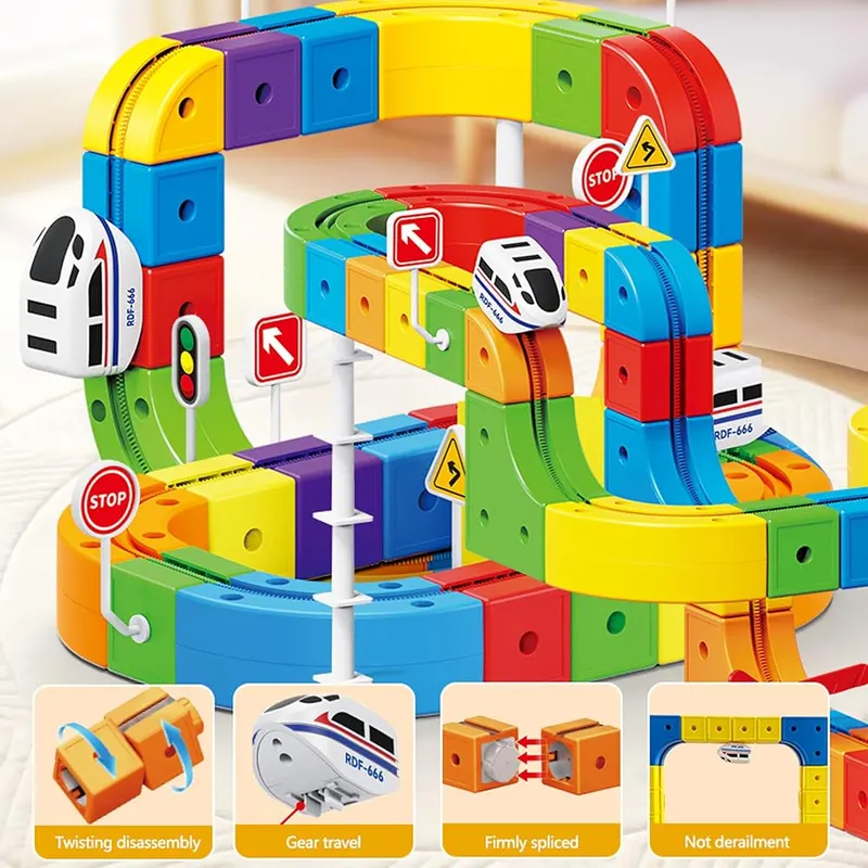DIYBee Electric Train Track Set STEM Toy – Engaging hands on construction play