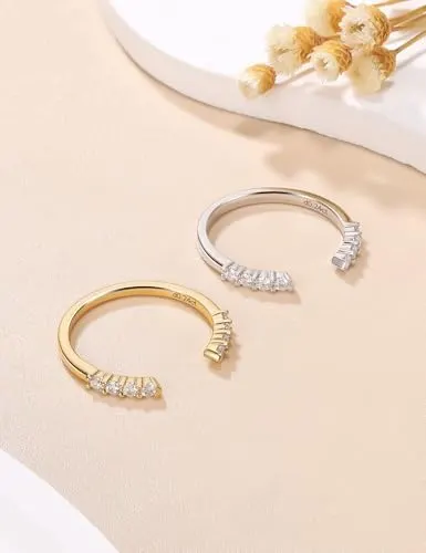 DMSF Moissanite Open Stackable Rings – D color, VVS1 clarity listed