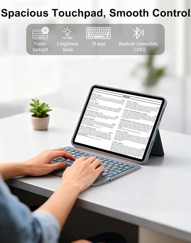 DMYWB Magnetic iPad Case – Seven-color backlit keyboard