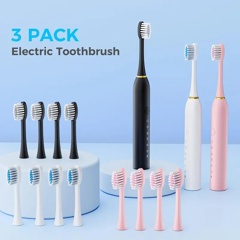 Dnil Electric Sonic Toothbrush 3-Pack – Up to 42,000 VPM