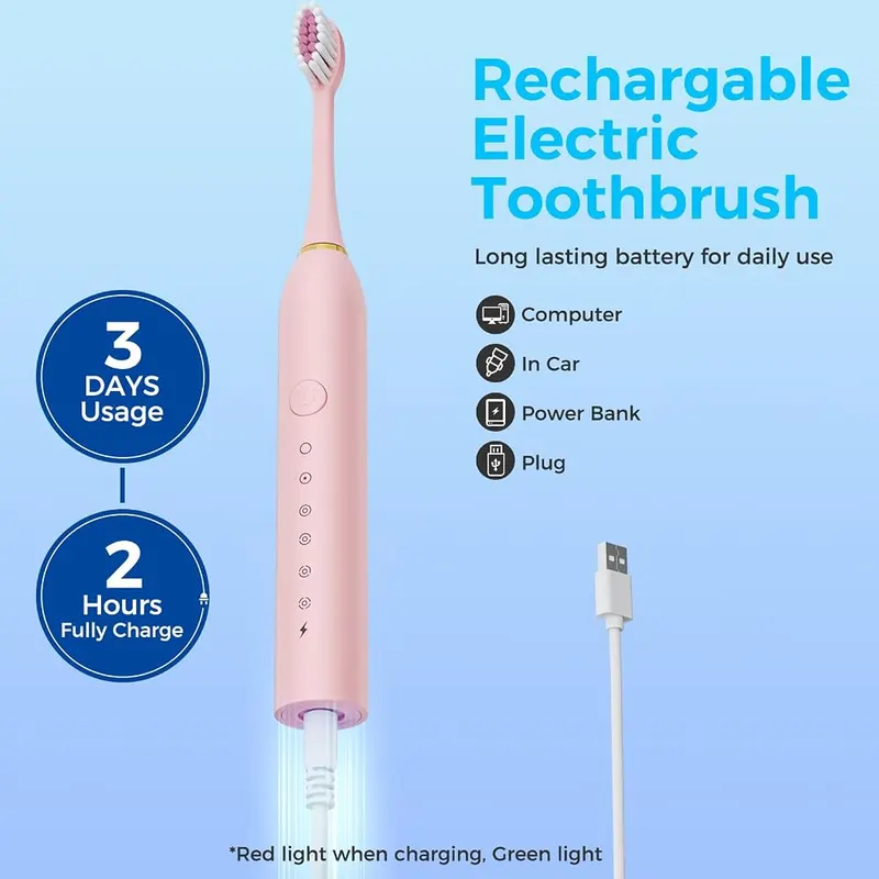 Dnil Electric Sonic Toothbrush 3-Pack – Six brushing modes