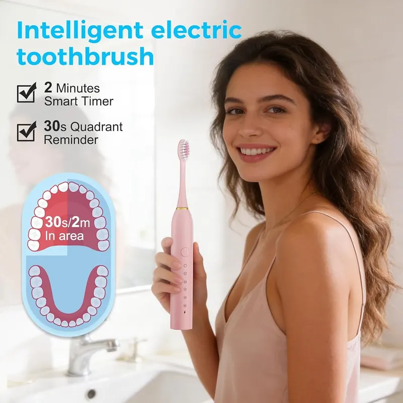 Dnil Electric Sonic Toothbrush 3-Pack – 2-minute timer with 30-second alerts