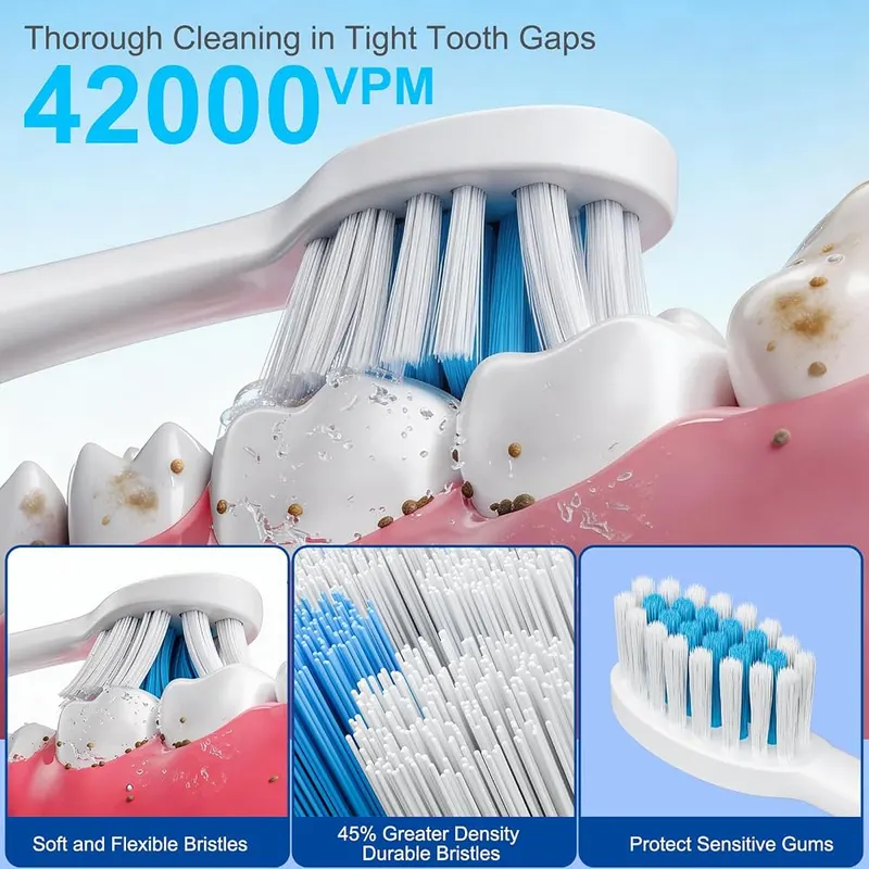Dnil Electric Sonic Toothbrush 3-Pack – IPX7 waterproof handles