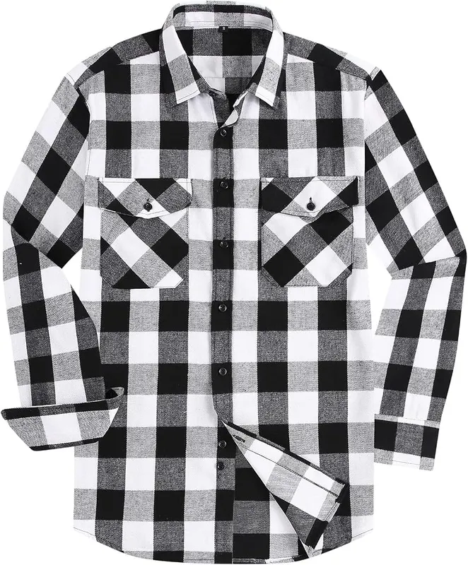 DOKKIA Flannel Shirt in Black White Buffalo